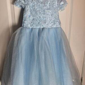 Wear Your Love Girls Light Blue Floral Lace and Sparkle Tulle Princess Flower Gi